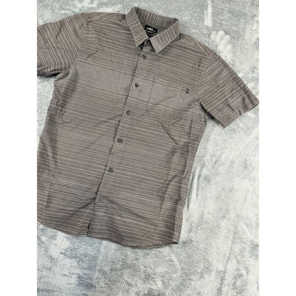 Men's Medium Gray Pattern O'neill Short-Sleeve Bu… - image 7